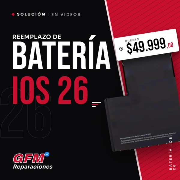Solución Reemplazo de Batería iOS 26